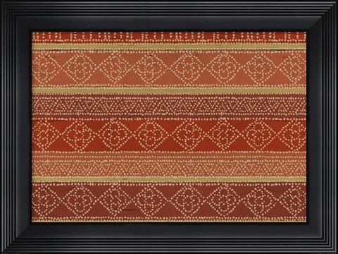 Framed Batik Stripes I Print