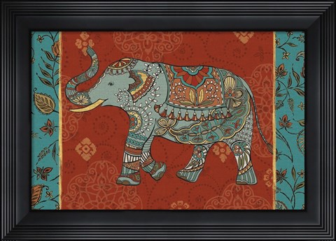 Framed Elephant Caravan IIM Print