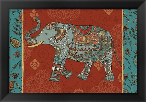 Framed Elephant Caravan IIM Print