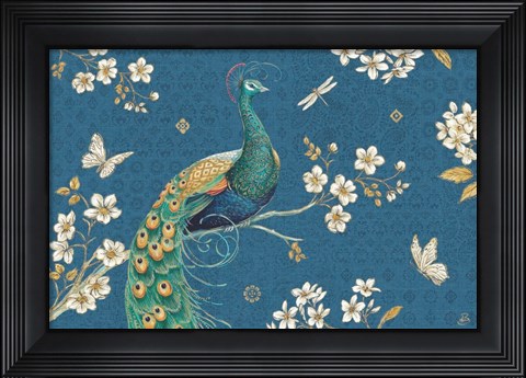 Framed Ornate Peacock III Master Print