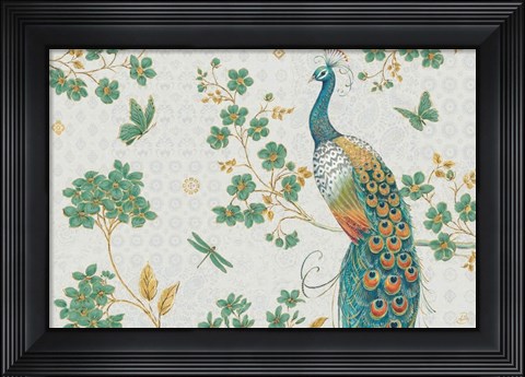Framed Ornate Peacock IV Master Print