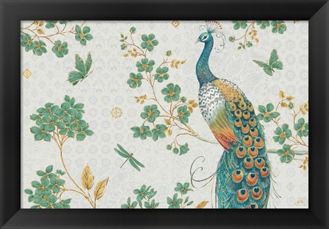 Framed Ornate Peacock IV Master Print