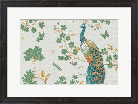 Framed Ornate Peacock IV Master Print
