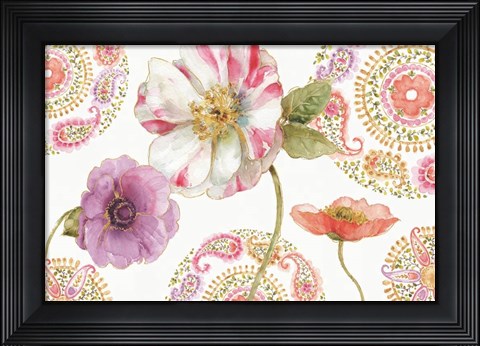 Framed Rainbow Seeds Paisley III Print