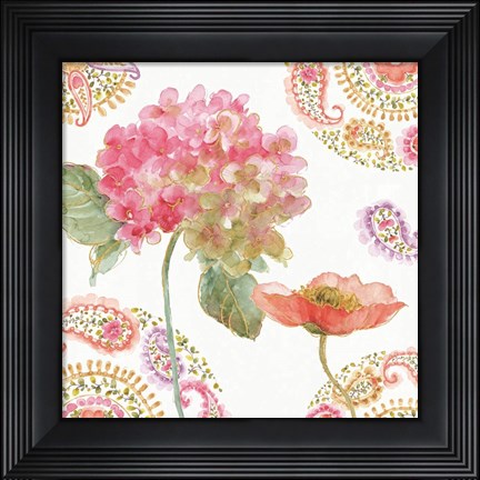 Framed Rainbow Seeds Paisley II Print