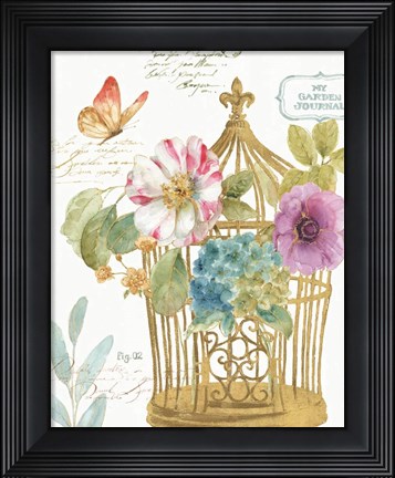 Framed Rainbow Seeds Romantic Birdcage I Print
