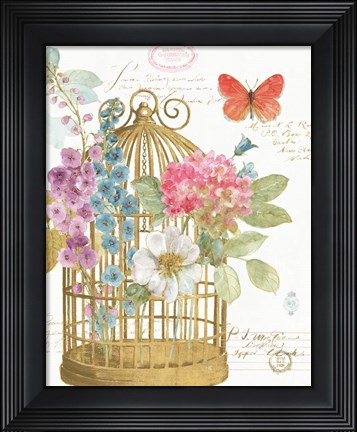 Framed Rainbow Seeds Romantic Birdcage II Print
