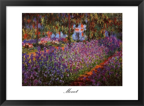 Framed Artist&#39;s Garden at Giverny, c.1900 Print