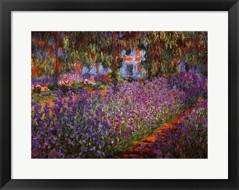 Framed Artist&#39;s Garden at Giverny, c.1900 Print