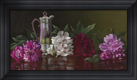 Framed Peonies and Tea Print