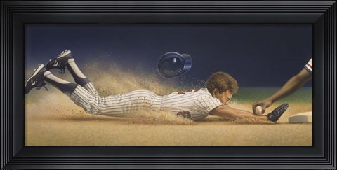 Framed Baseball Player Print