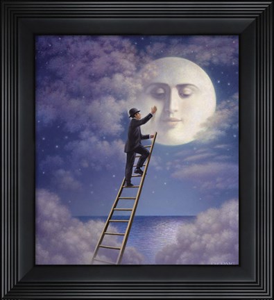 Framed Man With Moon Print