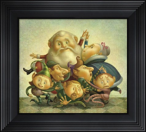 Framed Santa Elf Dance Print