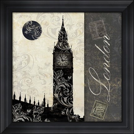 Framed Moon Over London Print