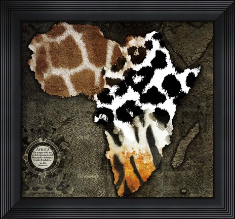 Framed Animal Map Of Africa Print