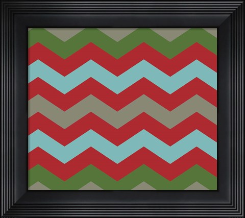 Framed Xmas Chevron 7 Print