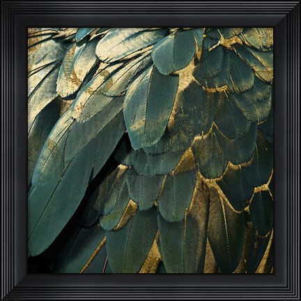 Framed Feather Glitter Print