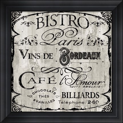 Framed Paris Bistro III Print