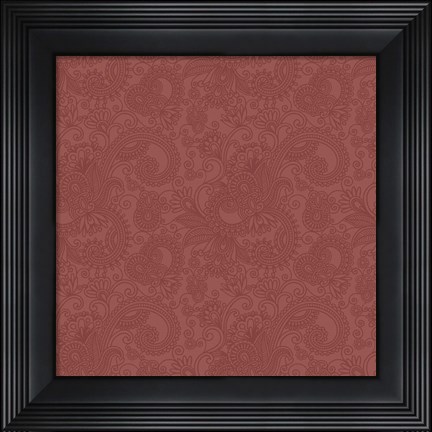 Framed Damask Red Print