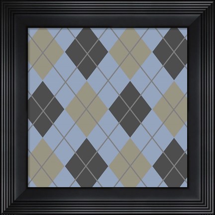 Framed Checker Blue Print