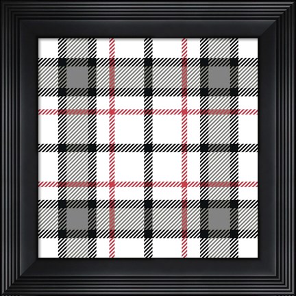 Framed Plaid White Print