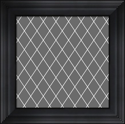 Framed Grey &amp; White Pattern Print