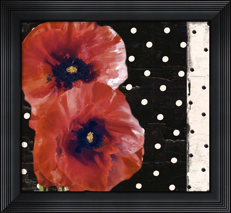 Framed Scarlet Poppies II Print