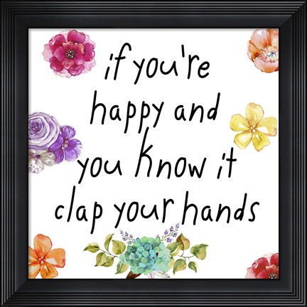 Framed Happy Print