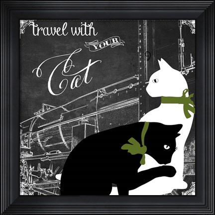Framed Travel With Your Cat Print