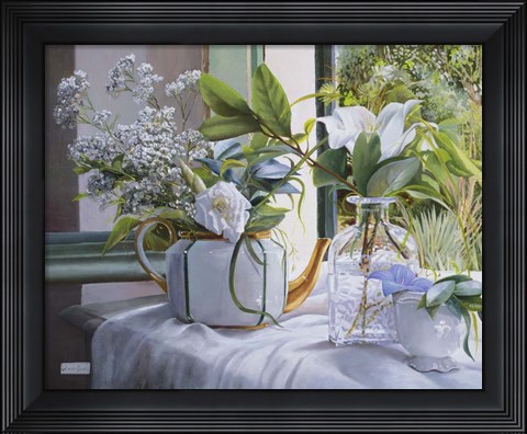 Framed La Teiera e la Rosa Print