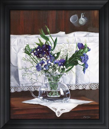 Framed Fiori Pizzi e Tazzine Print