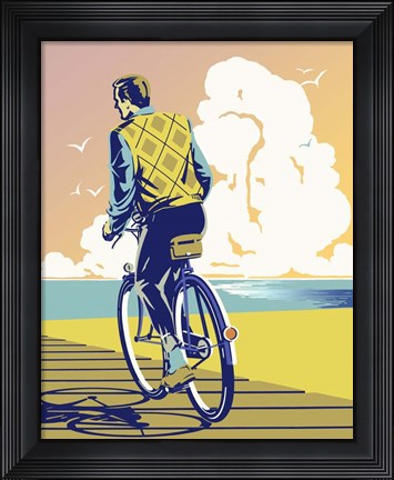 Framed Beach Bike Print
