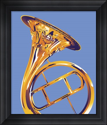 Framed French Horn 8 Print