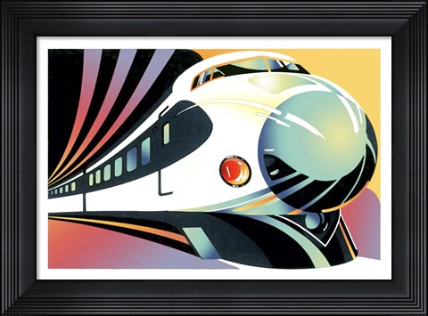 Framed Japanese High Speed Train Print