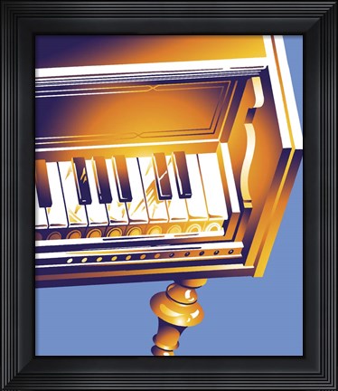 Framed Old Piano Print