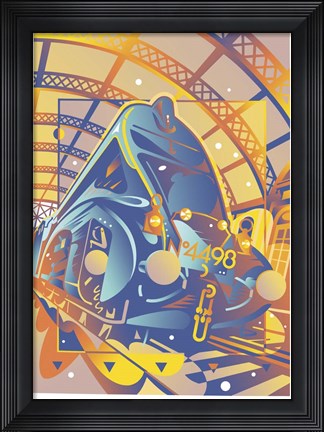 Framed Train In Station Print