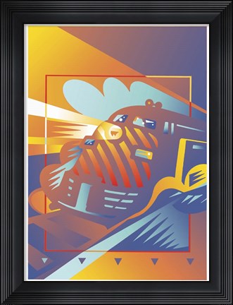 Framed Train West Print