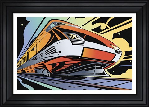 Framed Train-High Speed Print