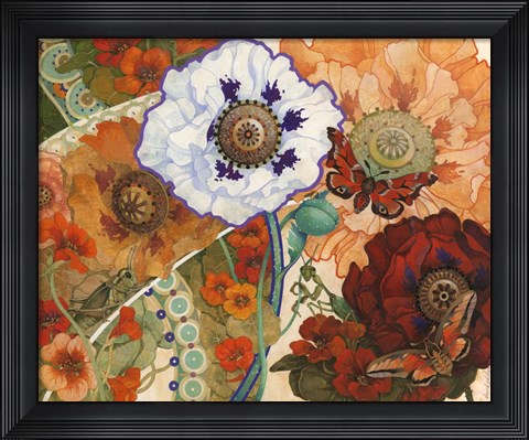 Framed Floral Tapestry Print