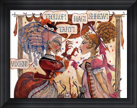 Framed Cat Fight Print