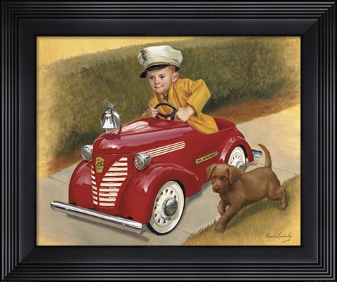 Framed 1937 Garton Ford Fire Chief Print
