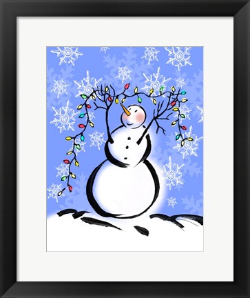 Framed Silly Snowmen I Print