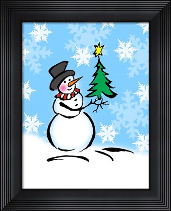 Framed Silly Snowmen III Print