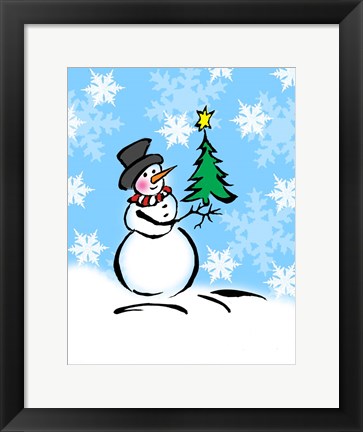 Framed Silly Snowmen III Print