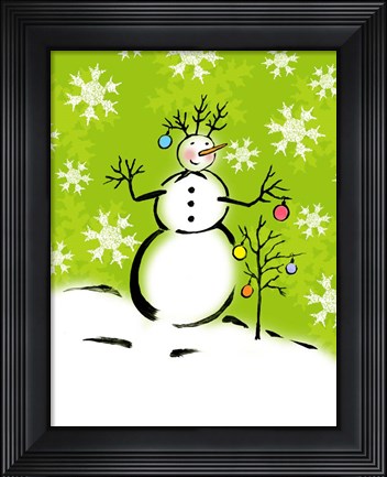 Framed Silly Snowmen IV Print