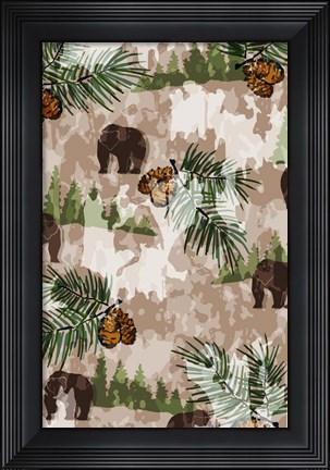 Framed Nature Lodge Pattern III Print