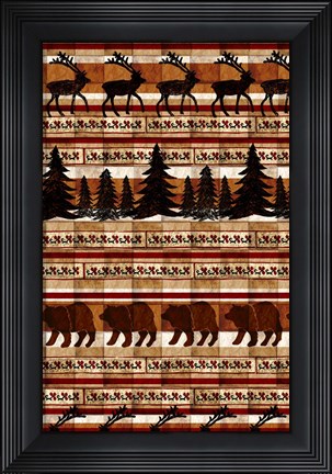 Framed Nature Lodge Pattern V Print