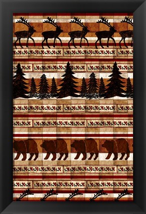 Framed Nature Lodge Pattern V Print