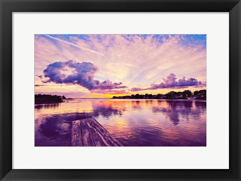 Framed Sunset Dock Print