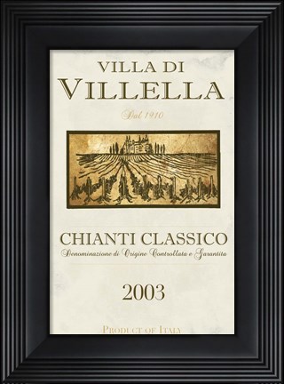 Framed Still Life Wine Label II Print